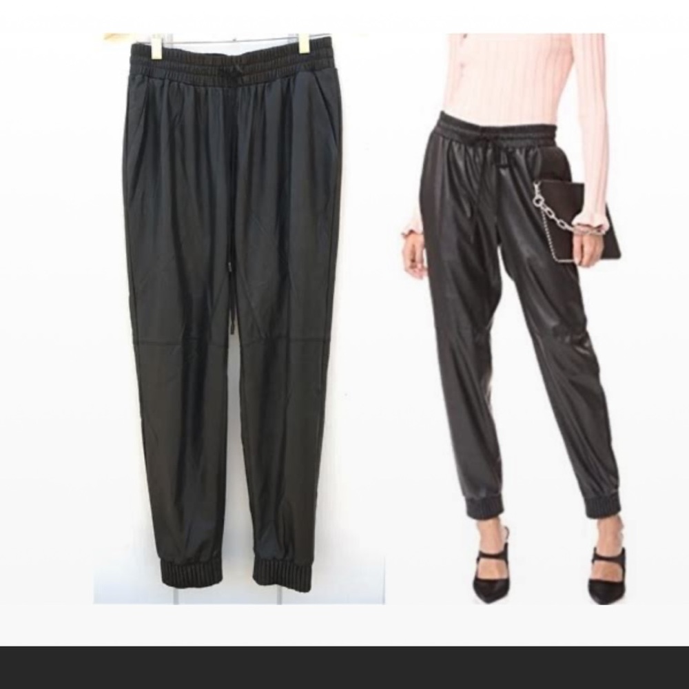 Rebecca Taylor vegan leather joggers